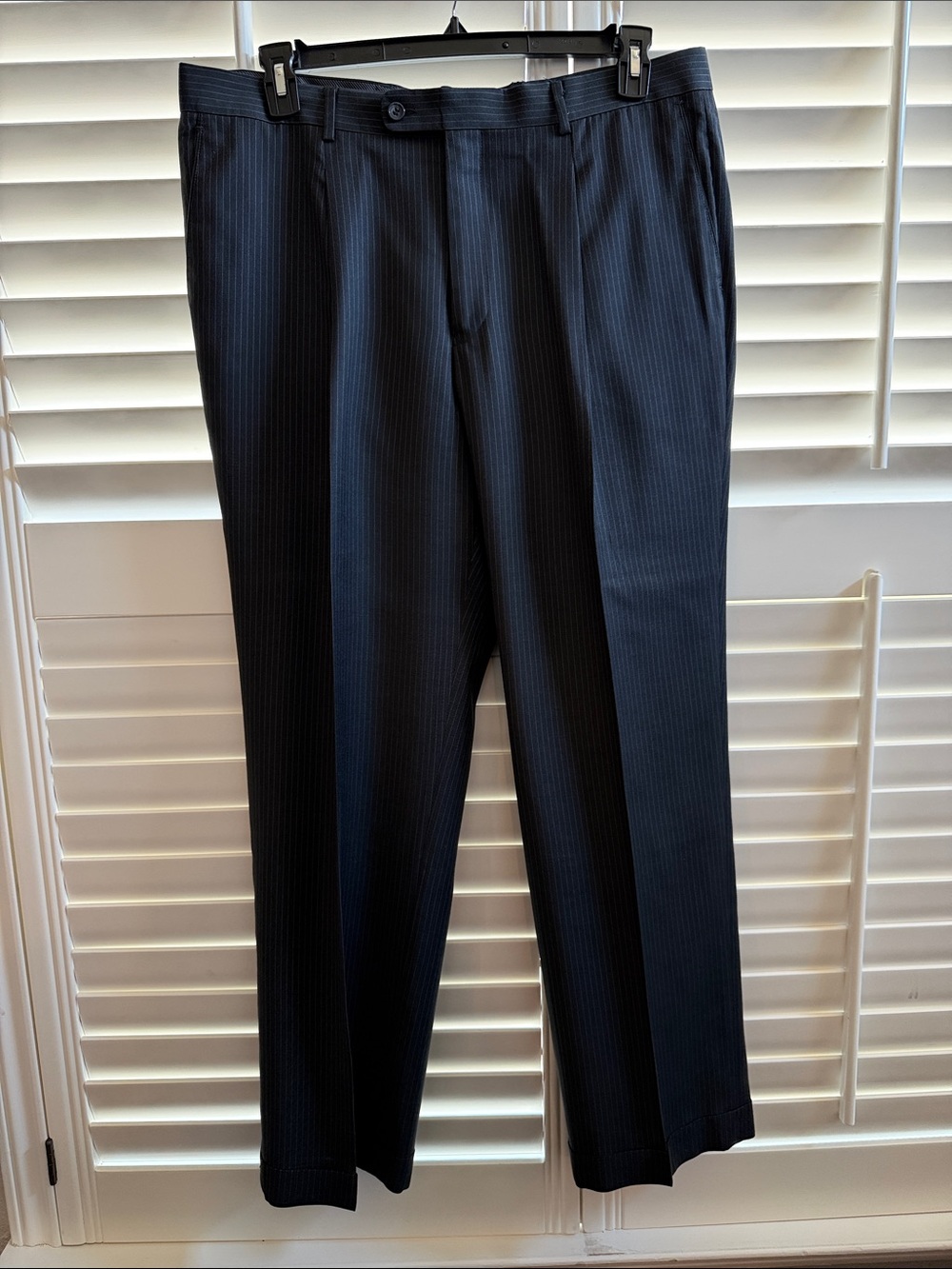Evan Picone Black Pinstriped Men's Dress Pants
